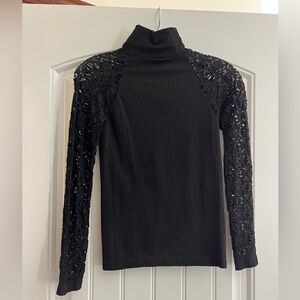 Free People Intimately Long-sleeve Black Top